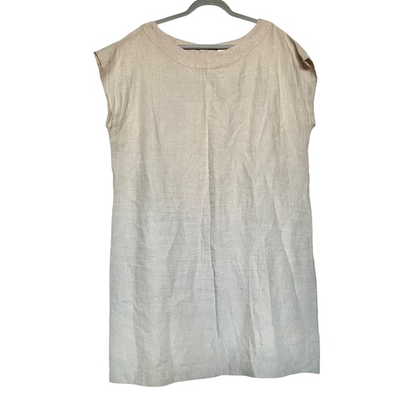 J Jill Love Linen Drop Shoulder Boat Neck Shift Dress Lagenlook Size XL Missy - Picture 1 of 11